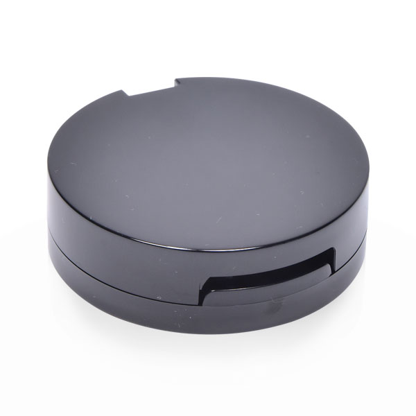 Round Plastic Compact Powder Case - Black Compact Powder Case – Washine